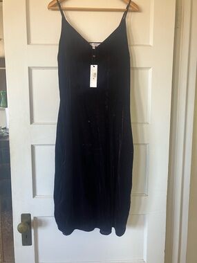 Dark purple velvet slip dress